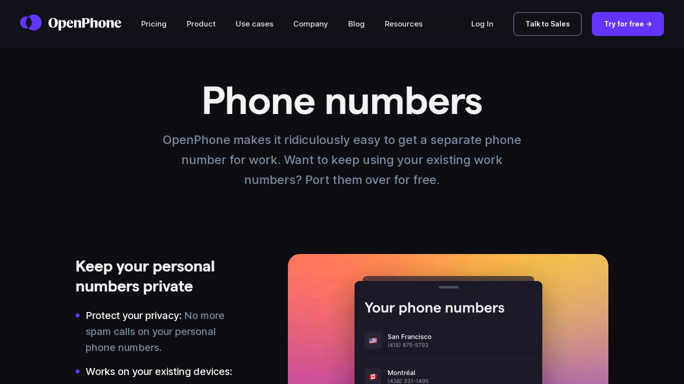 Get phone numbers for any area code | OpenPhone